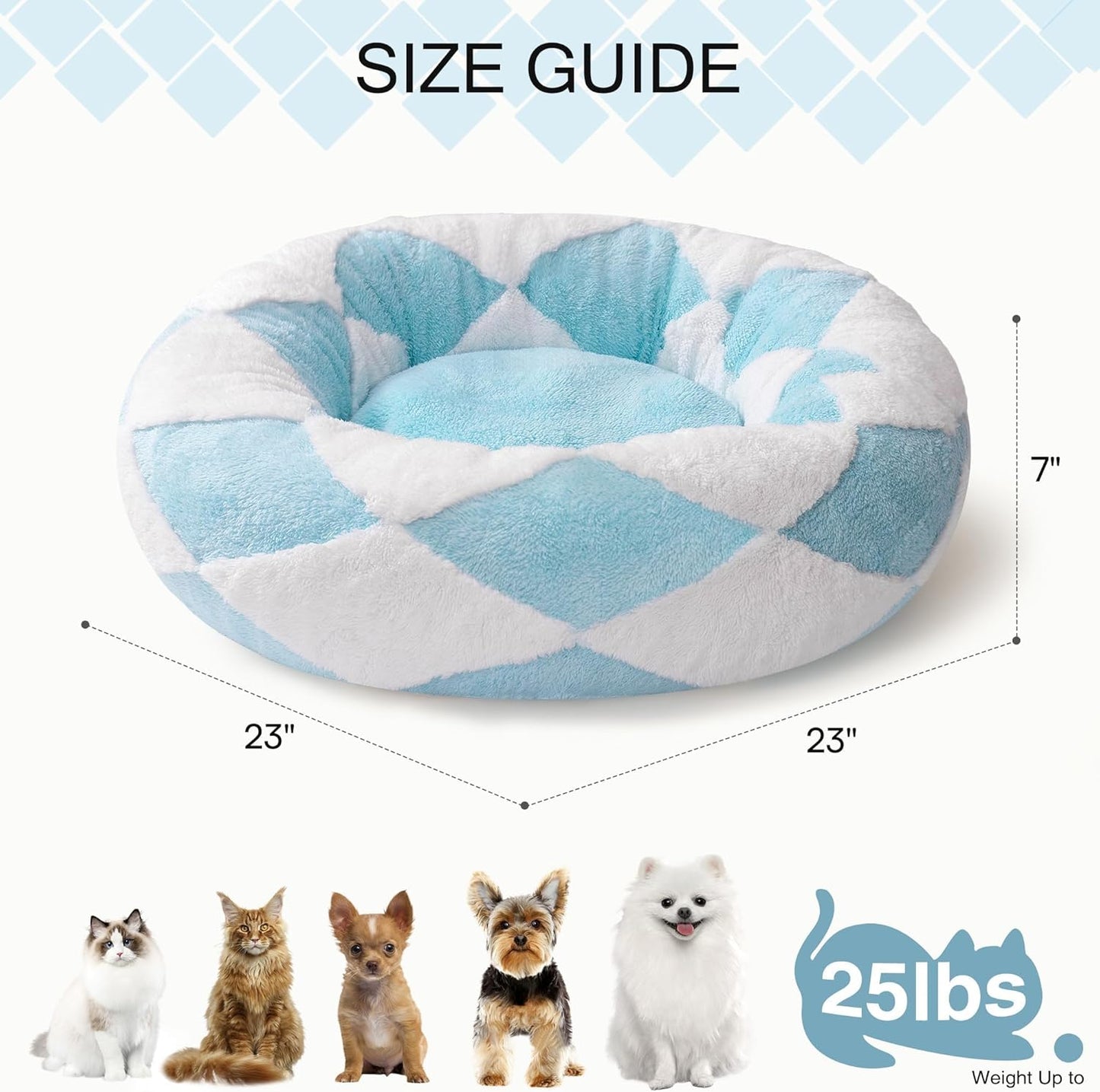 Calming Donut Cat Bed – Soft Plush Anti-Anxiety Bed for Cats & Small Dogs