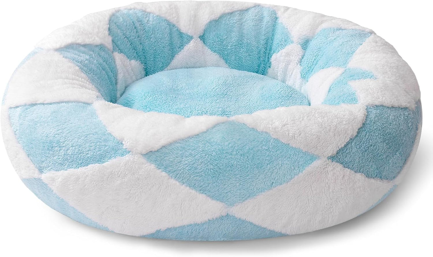 Calming Donut Cat Bed – Soft Plush Anti-Anxiety Bed for Cats & Small Dogs